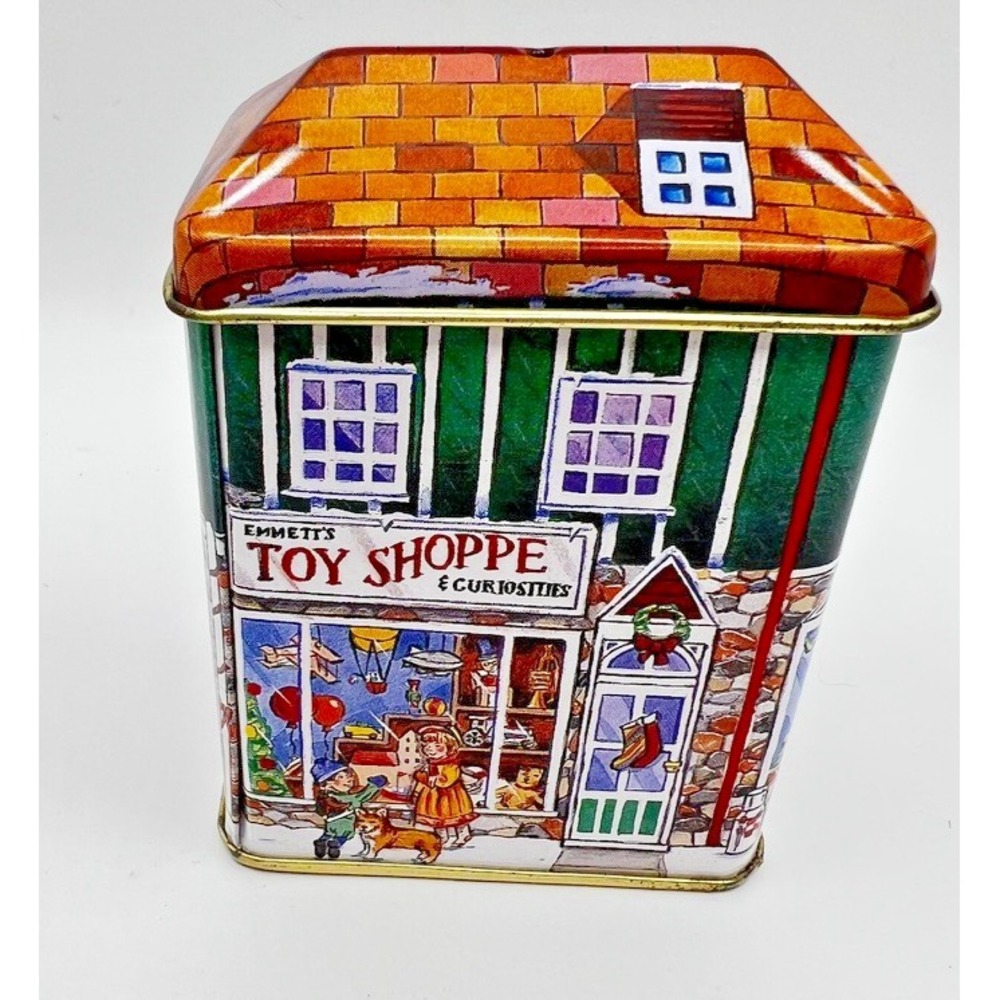 1989 The Tin Box Company Of America Emmett's Toy Shoppe String Ornament No Rust